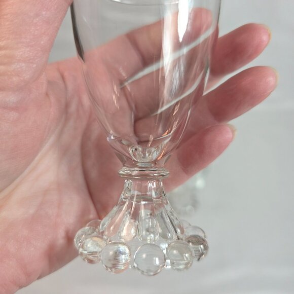 FOUR Anchor Hocking Berwick Boopie Clear Juice/Wine Glasses Ball Design on Base - Picture 6 of 14